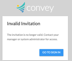 The Invalid Invitation message with a Go to Sign In button
