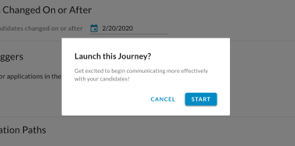 The Launch this Journey dialog with Cancel and Start buttons