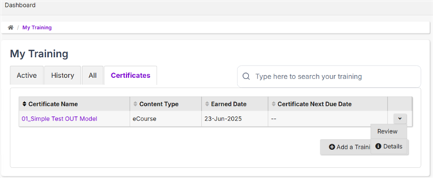 Learn My Certificate