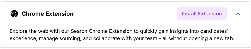 The Chrome Extension card in Search with a description and an Install Extension button