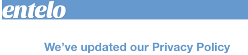 An email banner with the Entelo logo and the heading We've updated our Privacy Policy