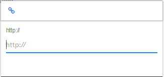 A link field with a link icon and an empty web address box showing http://