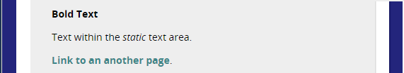 The form showing bold text, italic text and a link as the employee sees them
