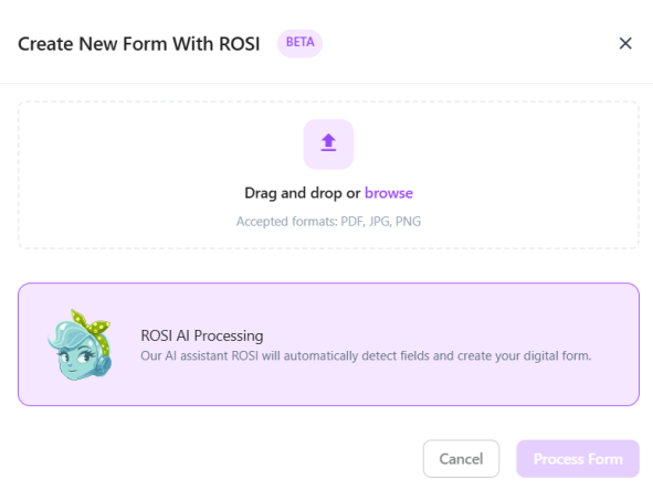 Generated form in Form Builder